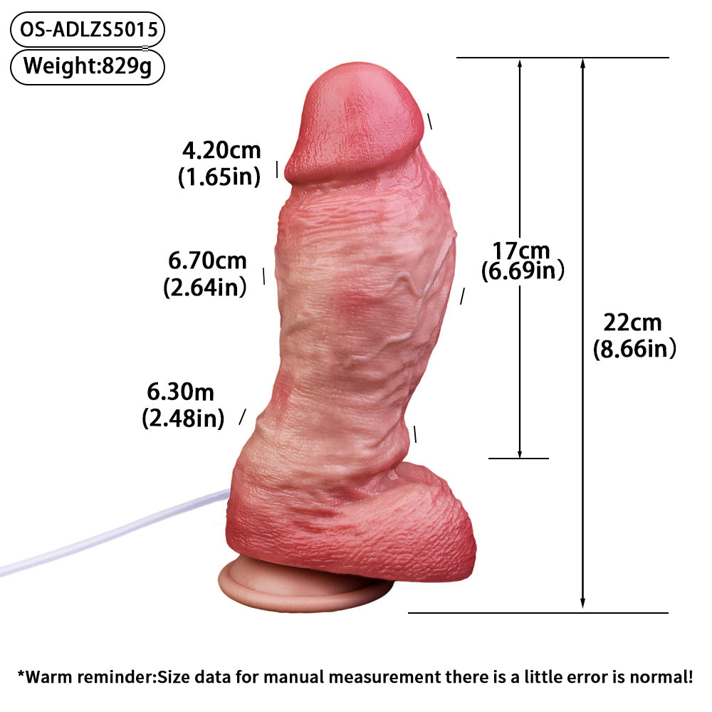 8 Inch Thick Dual Density Realistic Squirting Dildo