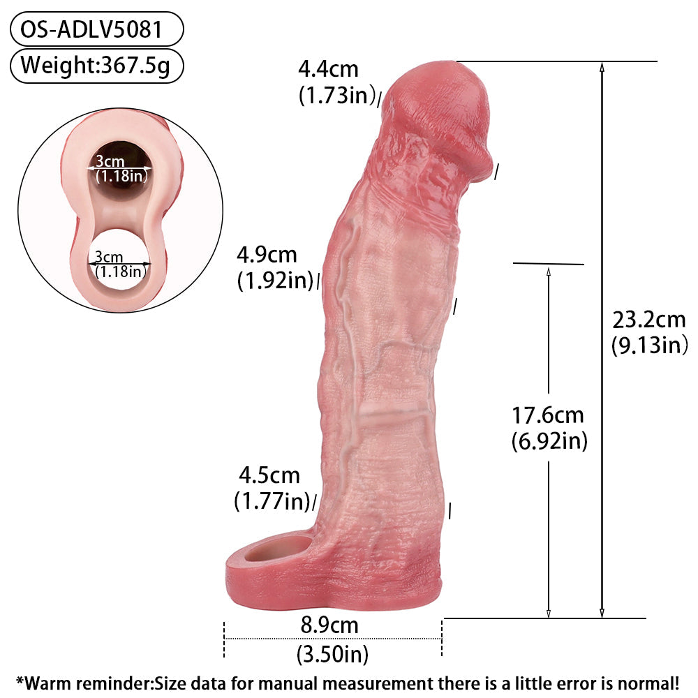 Huge Remote Control Vibrating Penis Sleeve