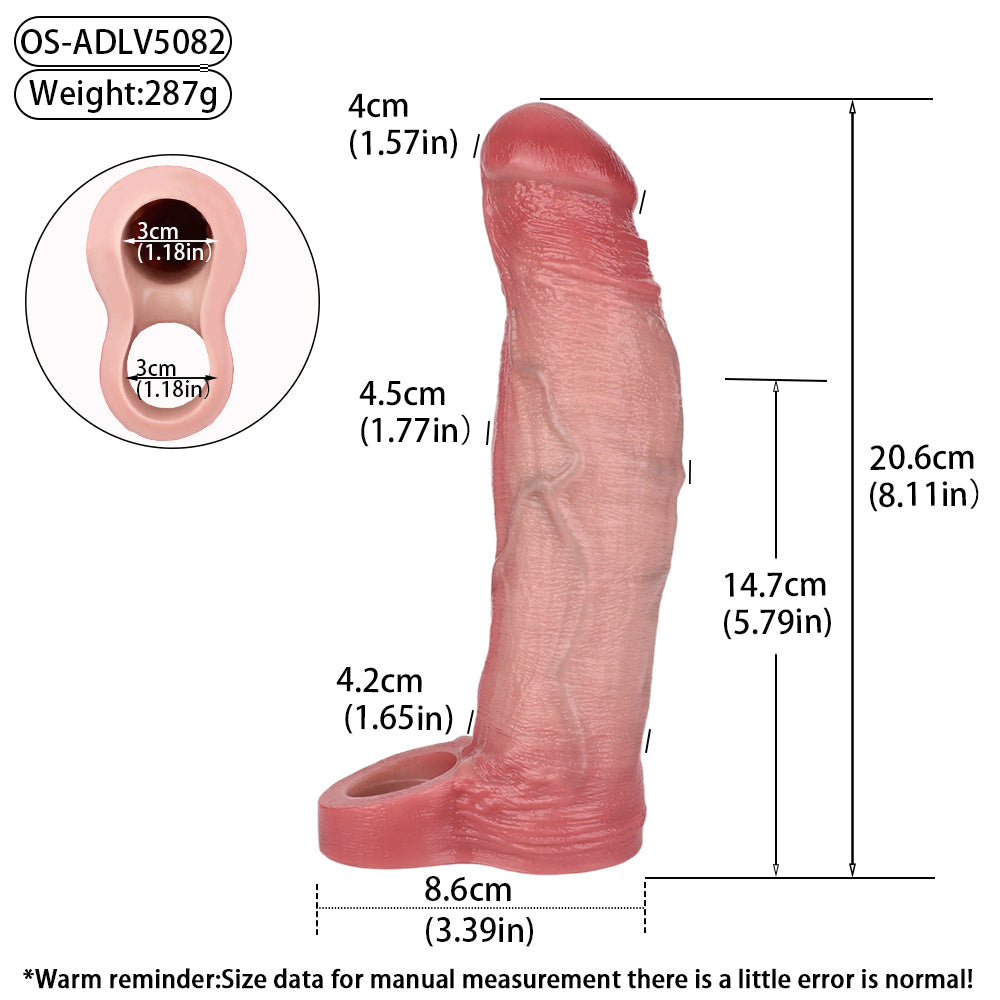 8 Inch Ultra Realistic Vibrating Penis Sleeve