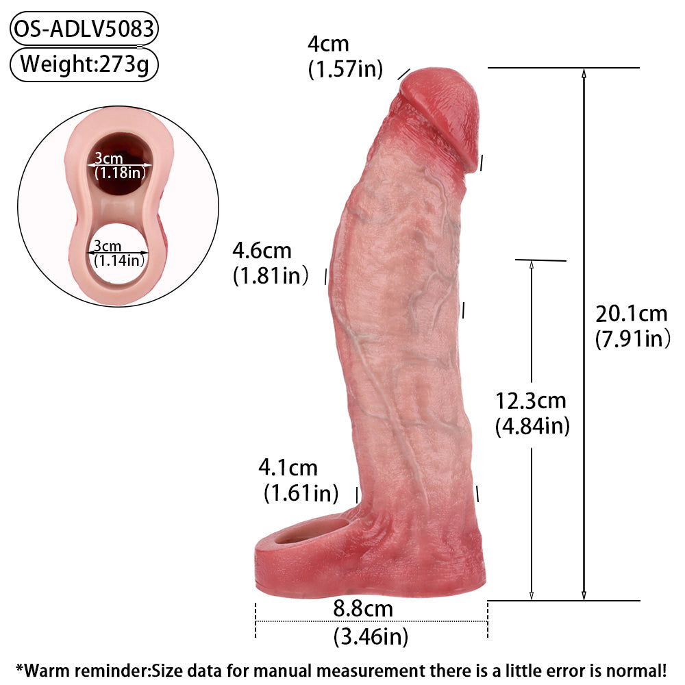 Male Silicone Realistic Vibrating Penis Sleeve