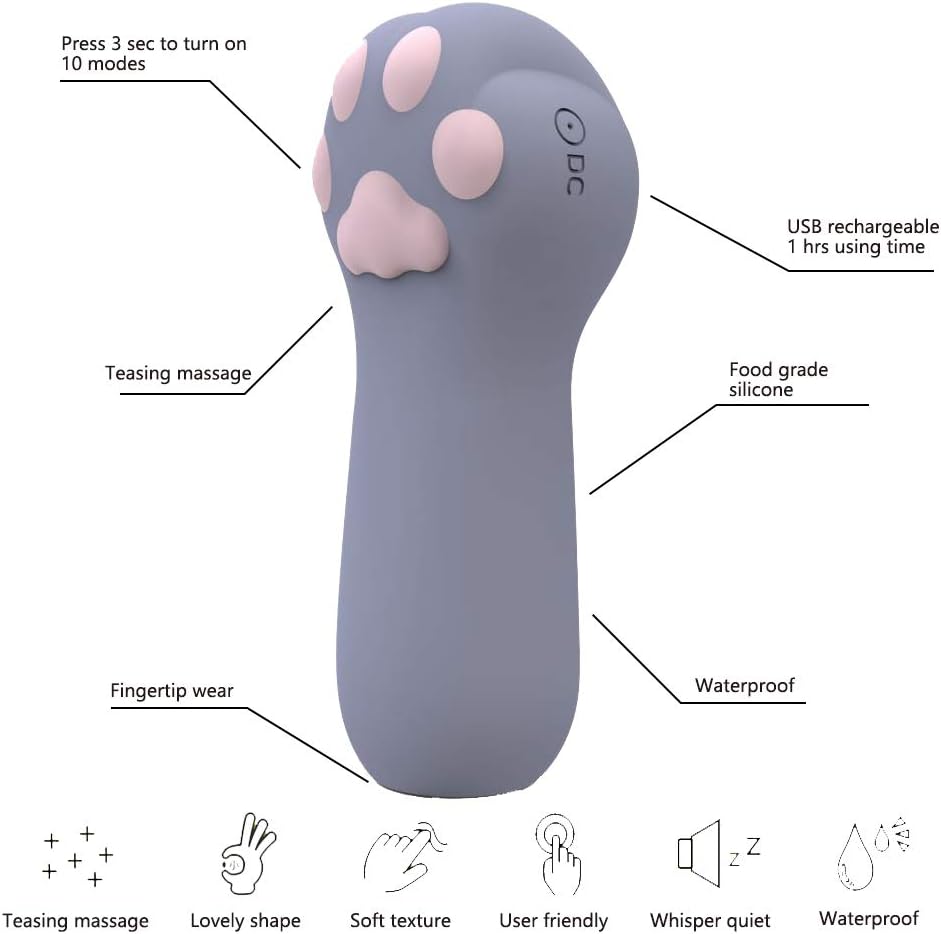 Pink Cute Cat Paw Clitoral Vibrator