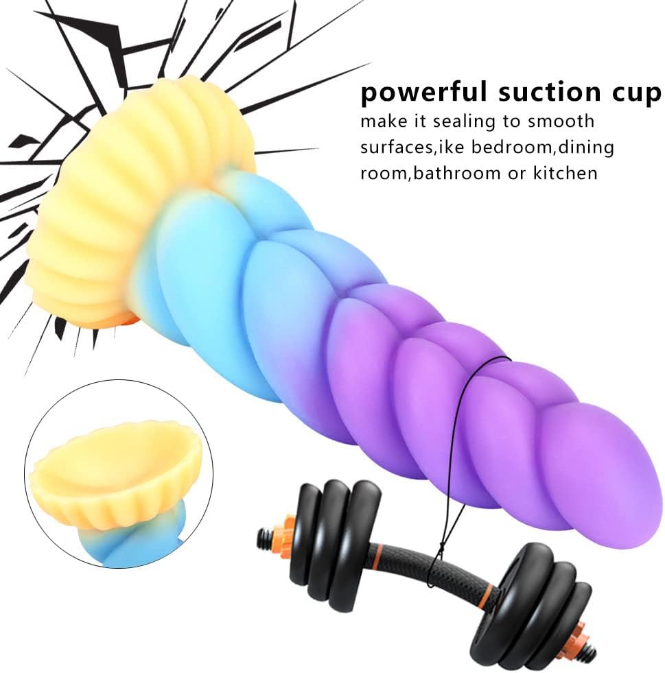 8 Inch Colorful Threaded Unicorn Dildo