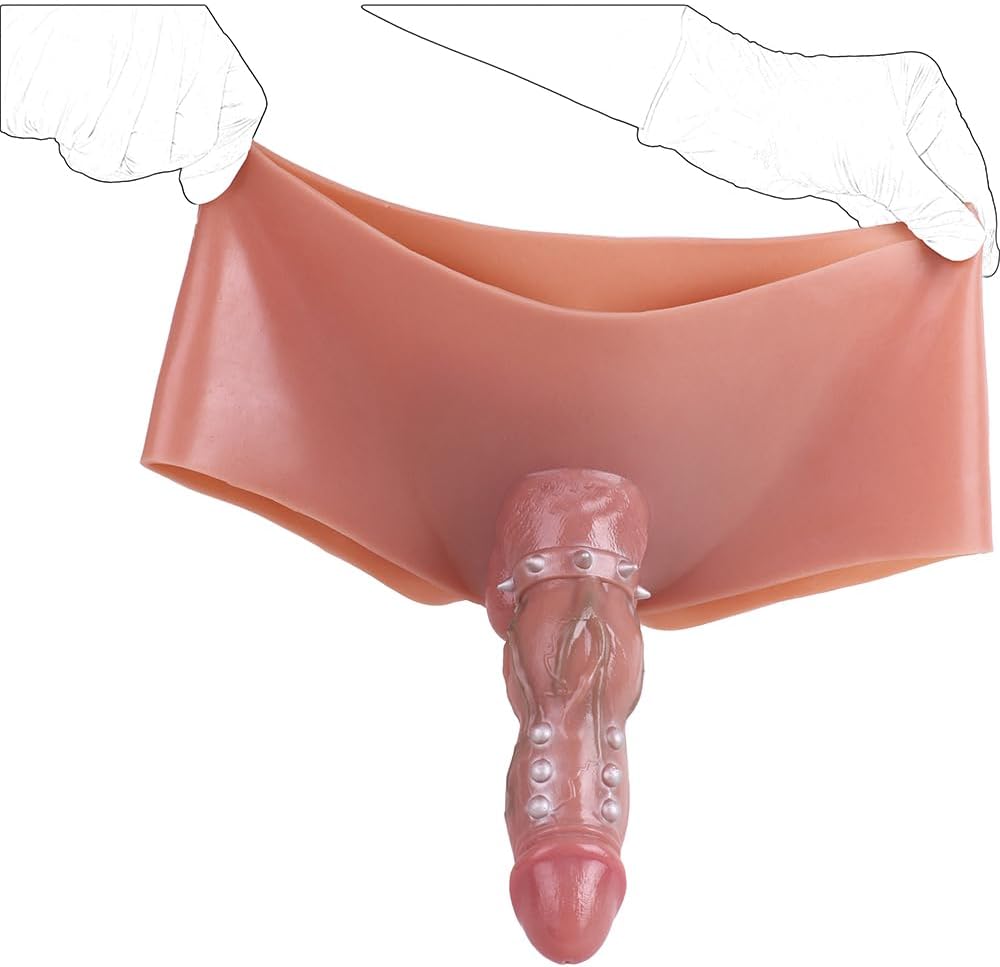 7 Inch Silicone Spikes Hollow Dildo Panties
