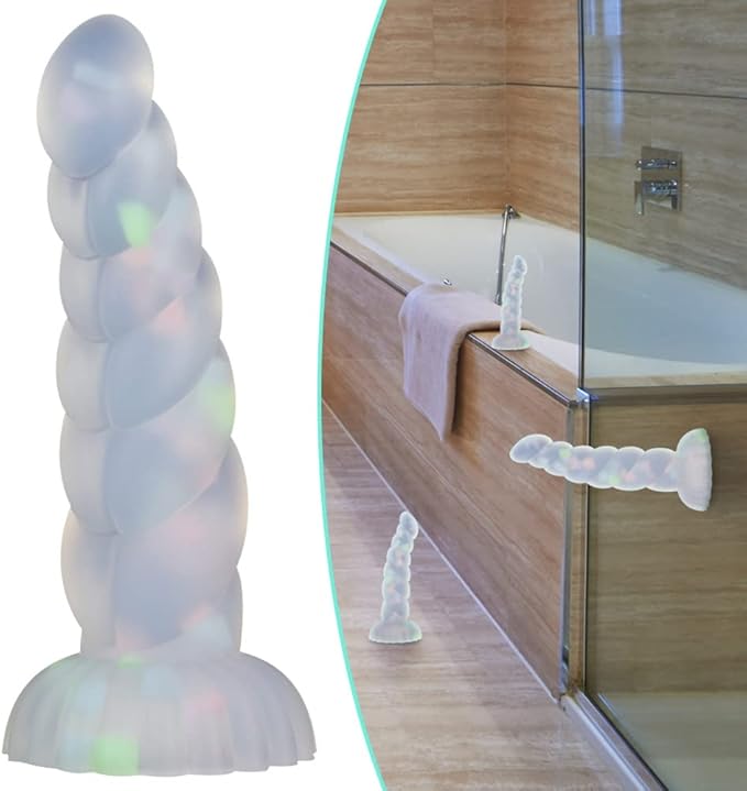 Glow in the Dark Confetti Fantasy Unicorn Dildo—Multiple sizes