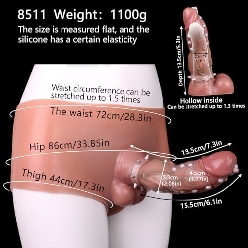 7 Inch Silicone Spikes Hollow Dildo Panties