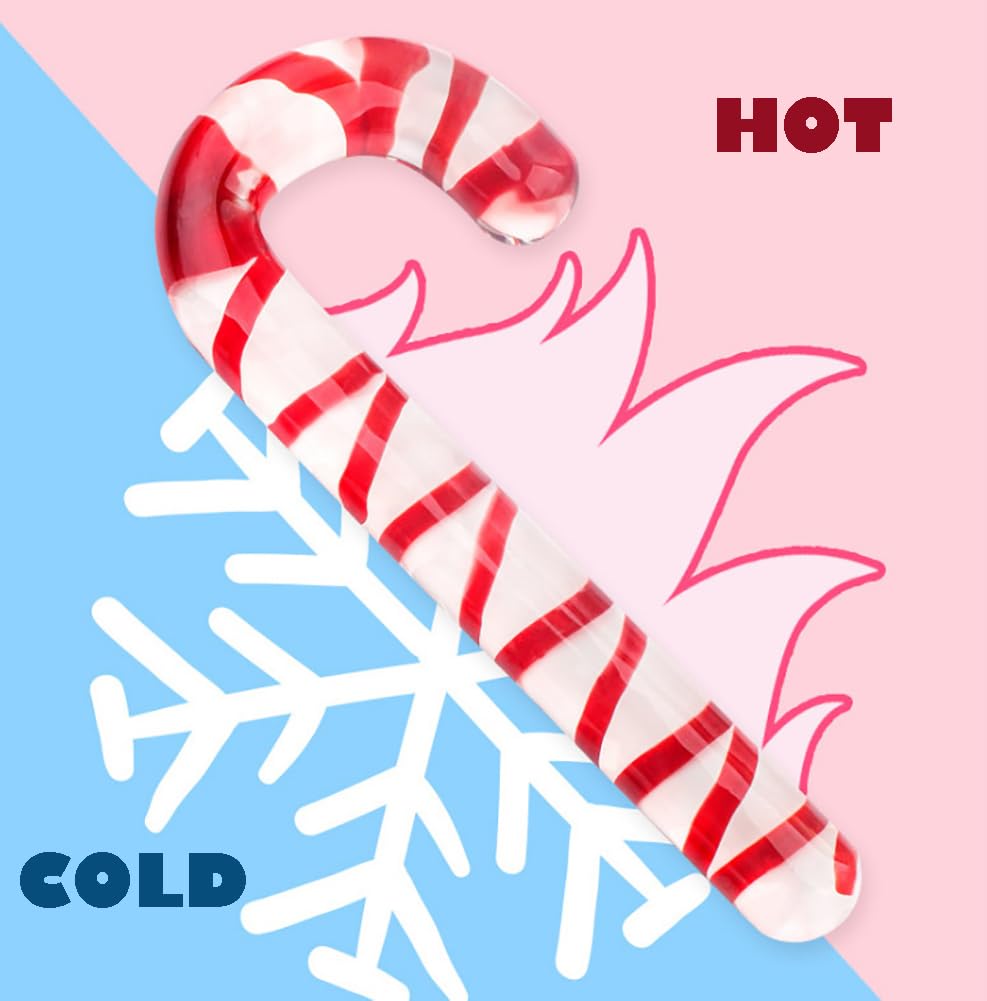 Christmas Candy Cane Glass Dildo
