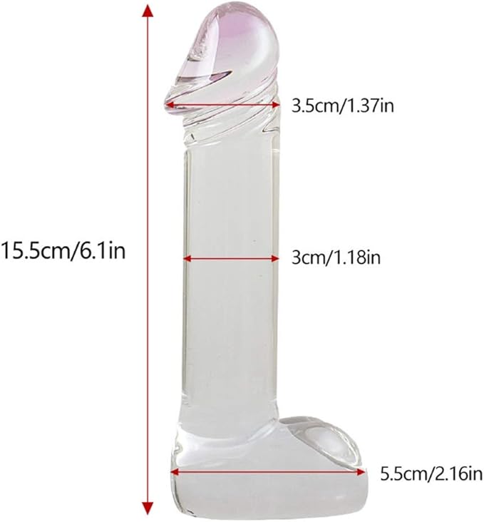 6 inch Lifelike Clear Glass Dildo
