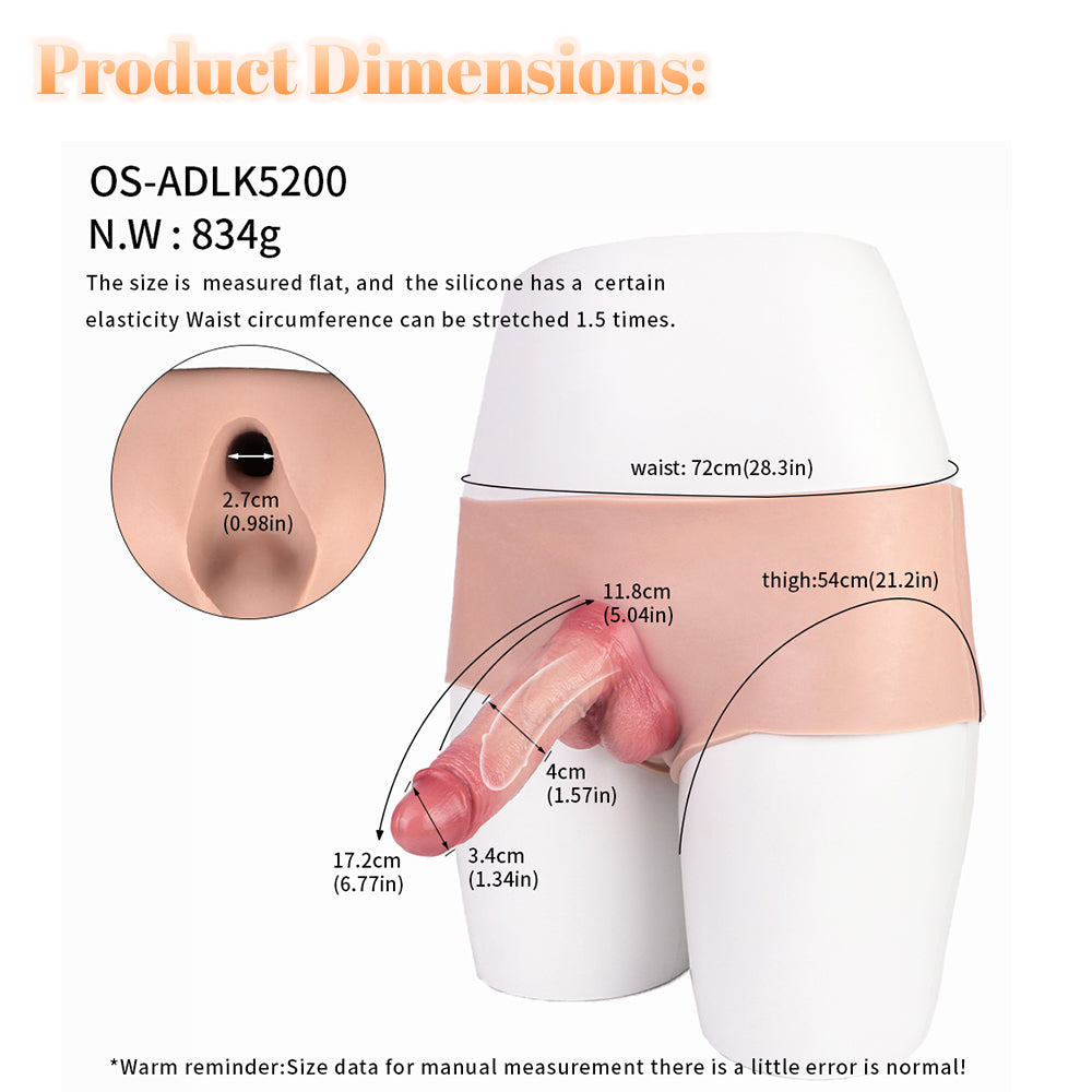 Realistic Male Cock Hollow Dildo Underwear