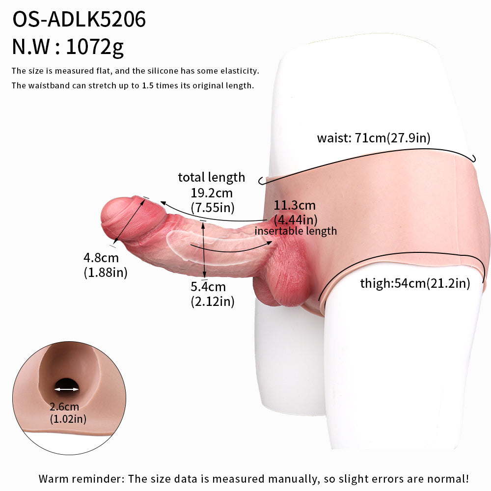 Super Realistic Uncircumcised Penis Dildo Panties
