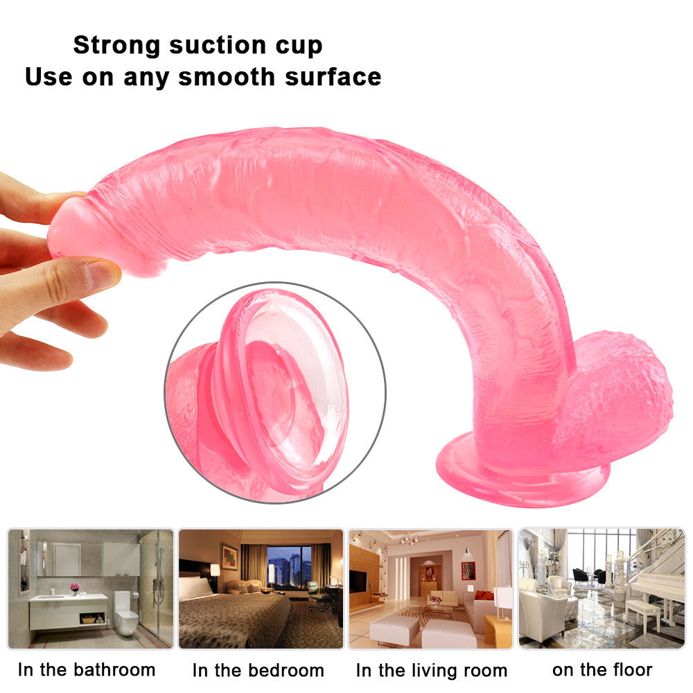 10 Inch Pink Big Clear Jelly Dildo