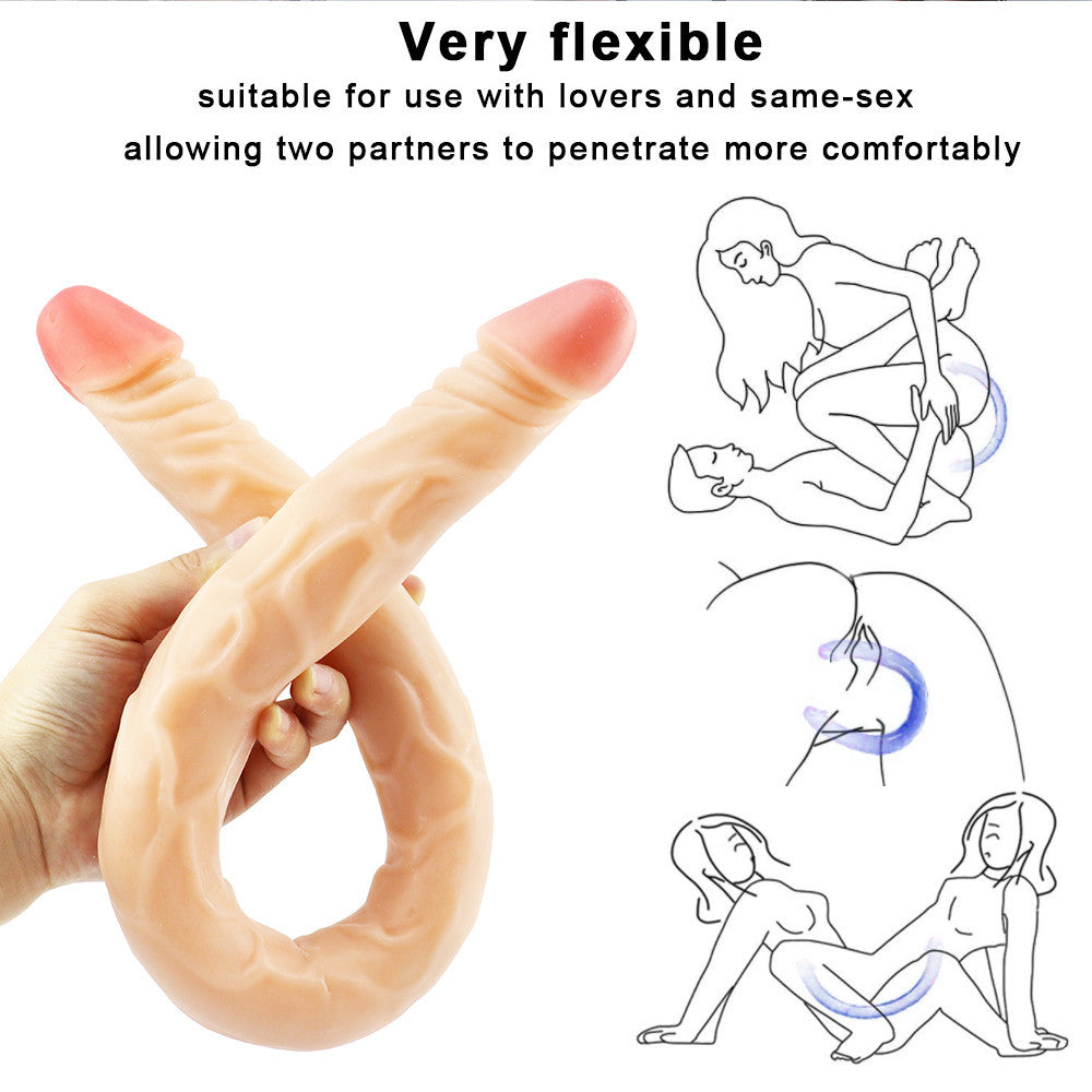 22 Inch Extra Long Realistic Flesh Color Double Dildo