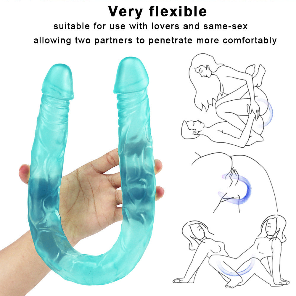 22 Inch Green Jelly Double Ended Dildo