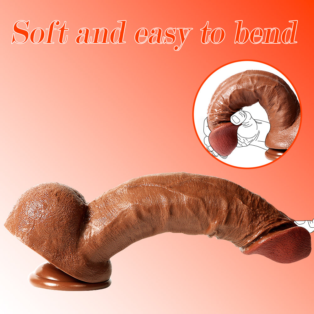 12 Inch Brown Soft Realistic Huge Dildo