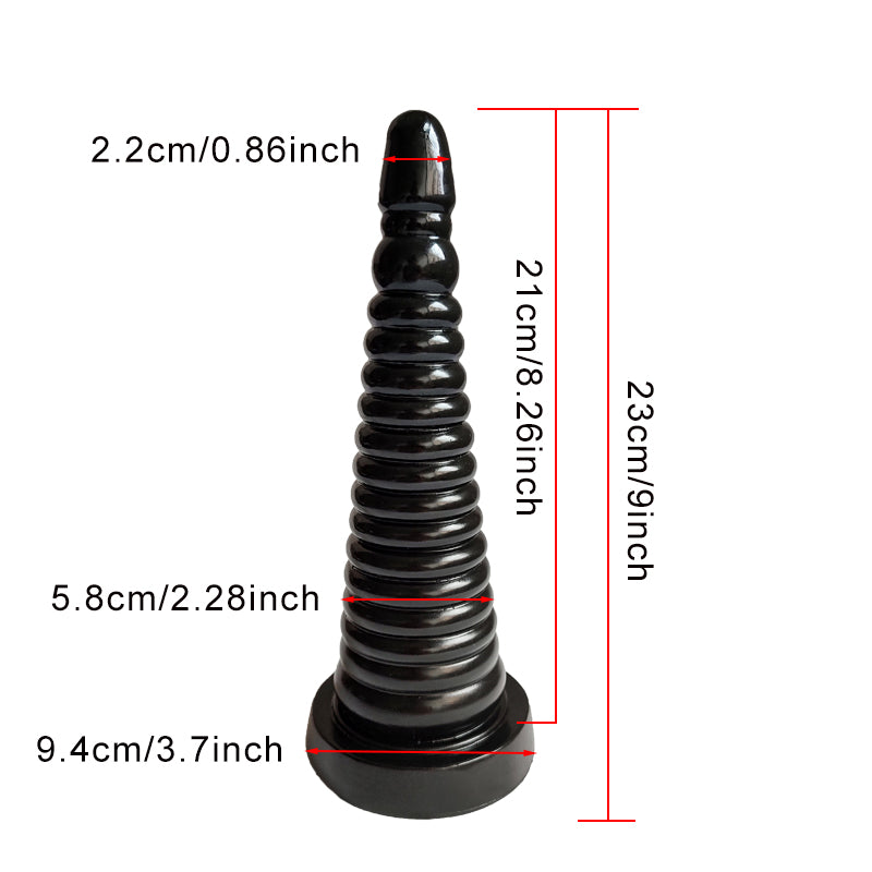 9 Inch Threaded Unicorn Tapered Anal Dildo