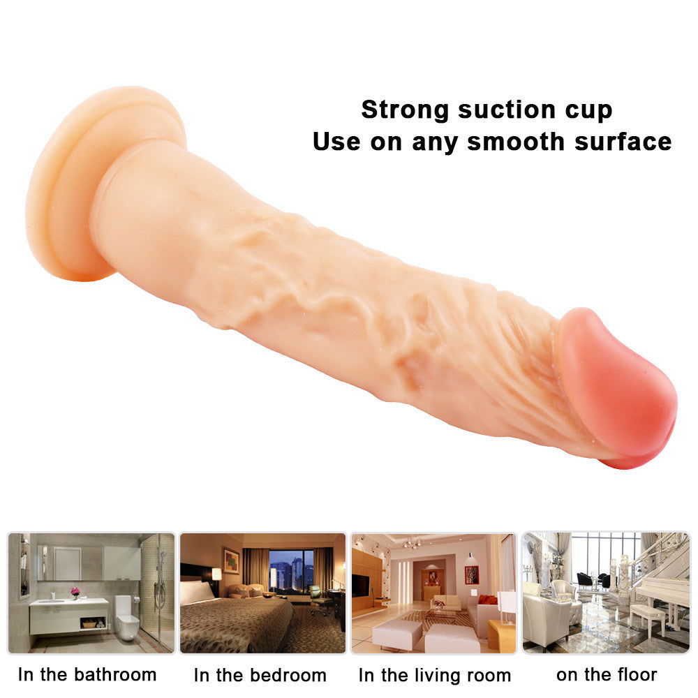 8 Inch Realistic Textured Straight Dildo