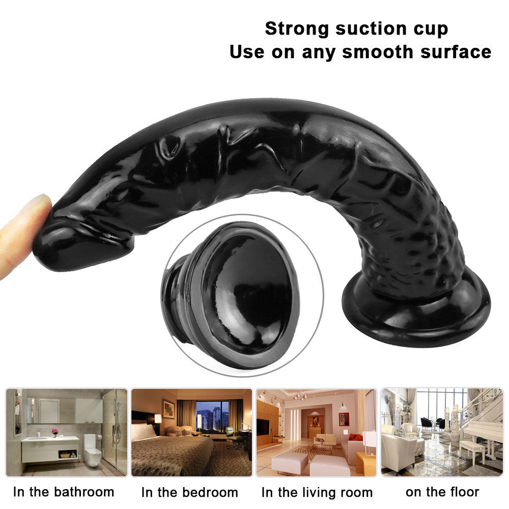 8 Inch Black Slim Realistic Anal Dildo