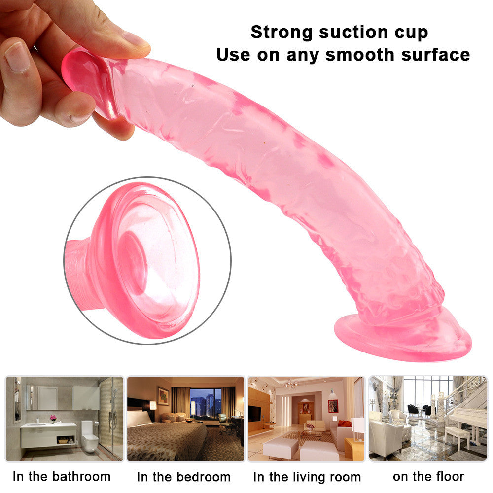 Pink 8 Inch Slim Jelly Dildo