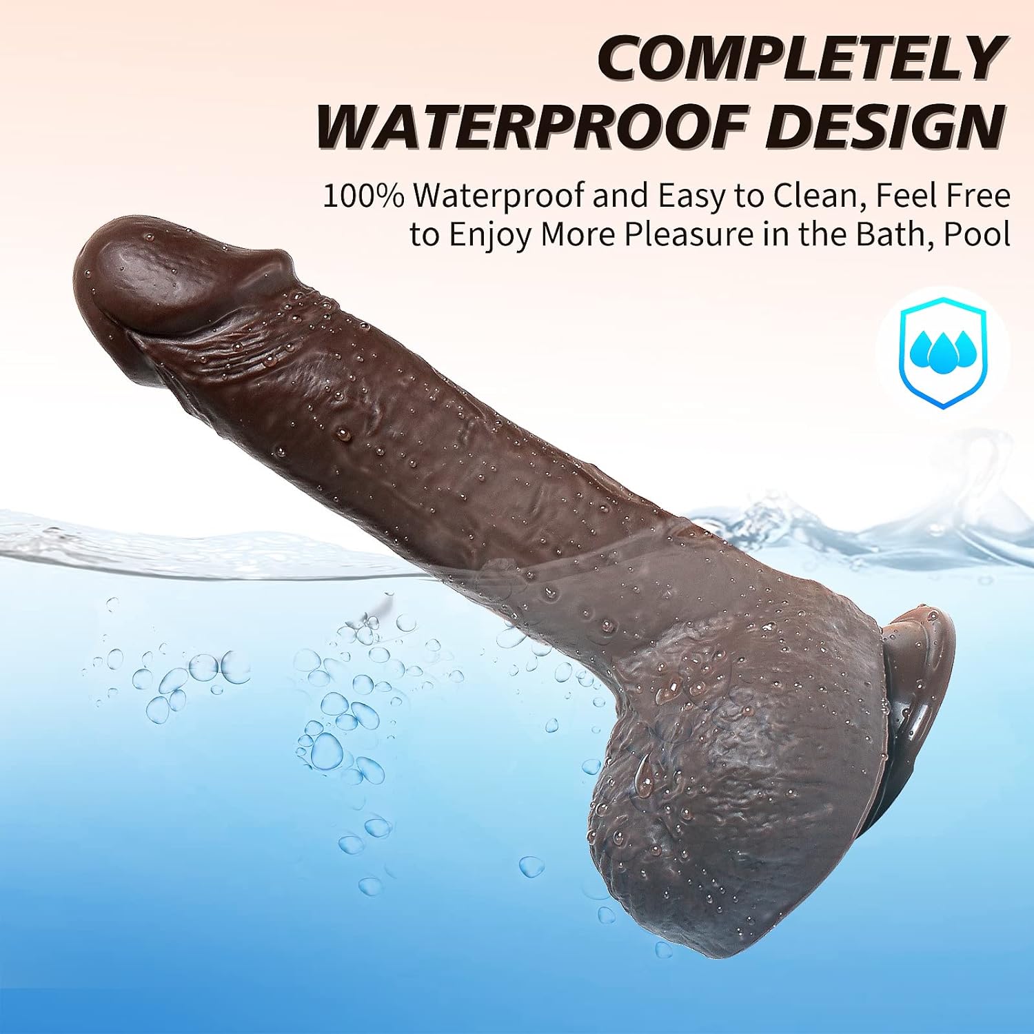 9 Inch Brown App Vibrating Thrusting Dildo