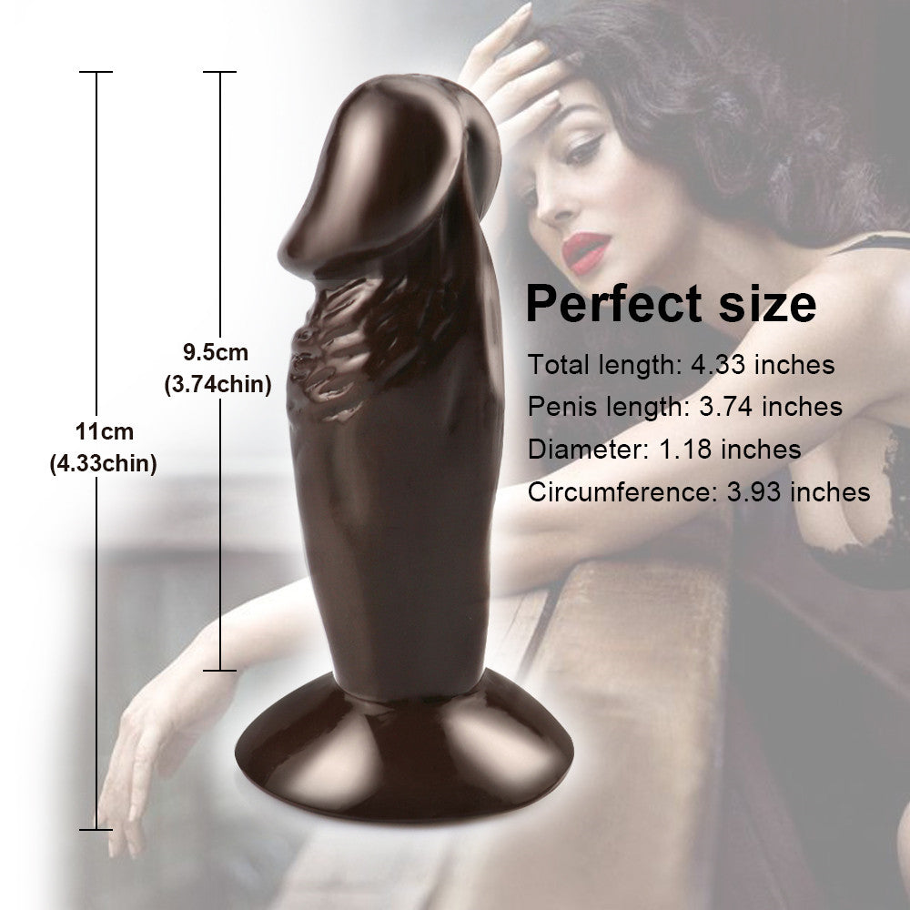 4 Inch Brown Realistic Straight Small Dildo