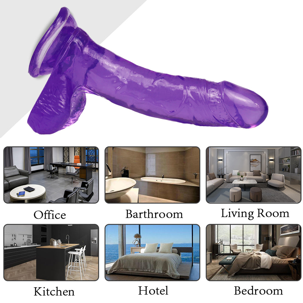 7 Inch Purple Realistic Jelly Dildo