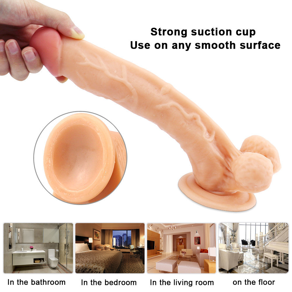 10 Inch Flesh-Colored Realistic Big Dildo