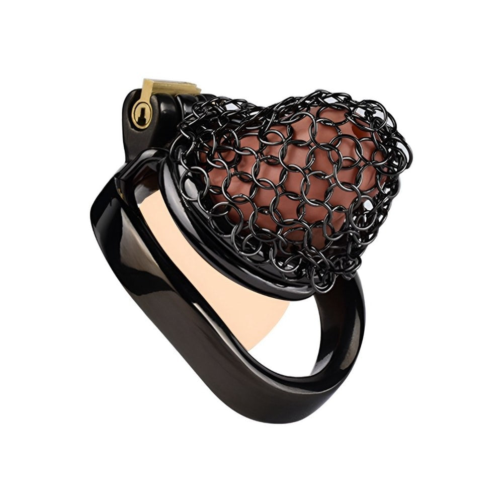 Black Mesh Male Metal Chastity Cage