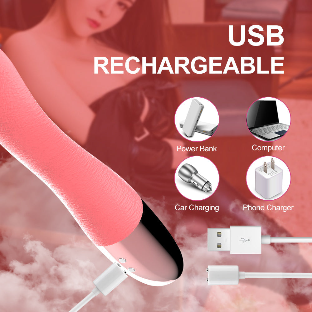 Pink Silicone Soft Realistic Tongue Vibrator