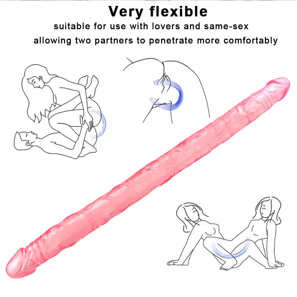 22 Inch Pink Jelly Lesbian Double Dildo