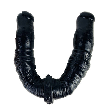 15 Inch Black Silicone Lesbian Double Dildo