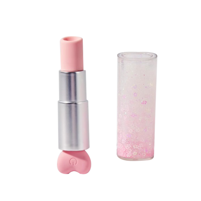 Pink Glitter Lipstick Shape Clitoris Vibrator