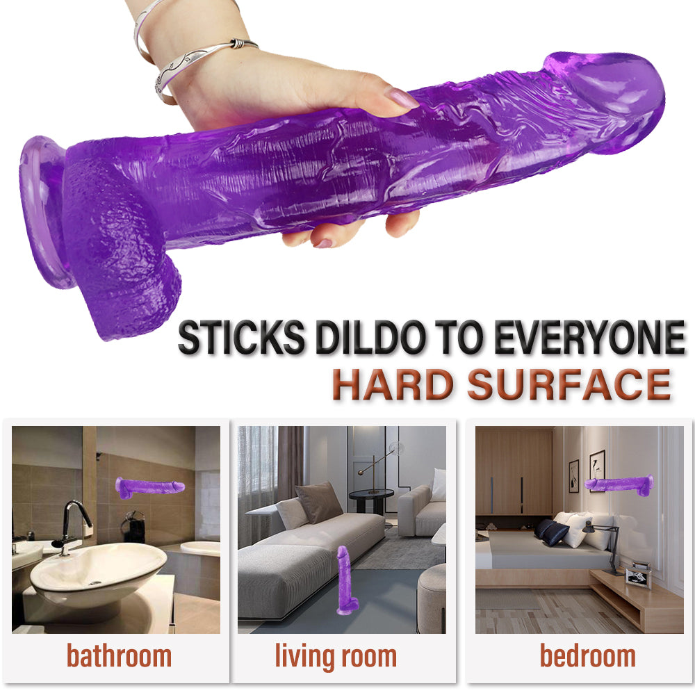 12 Inch Purple Large Jelly Dildo