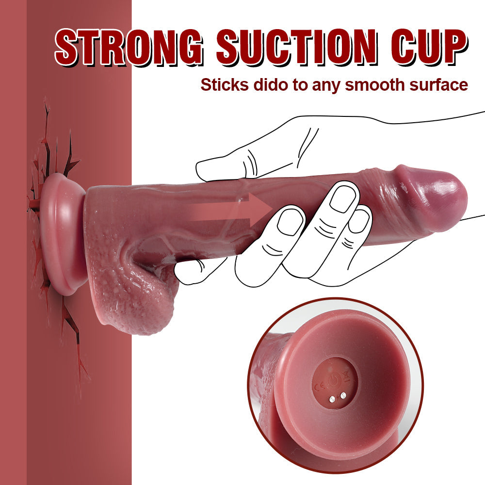8 Inch Silicone Realistic Electric Thrusting Dildo
