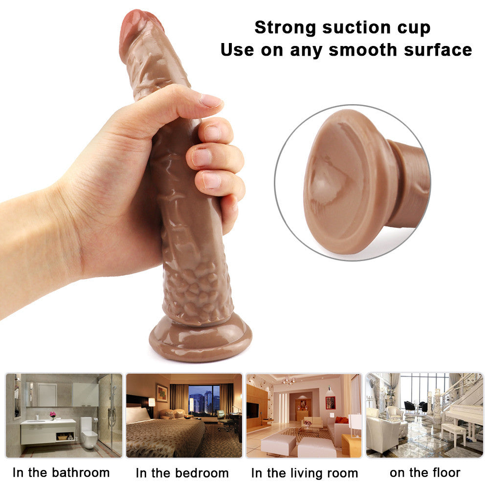 8 Inch Slim Brown Anal Dildo