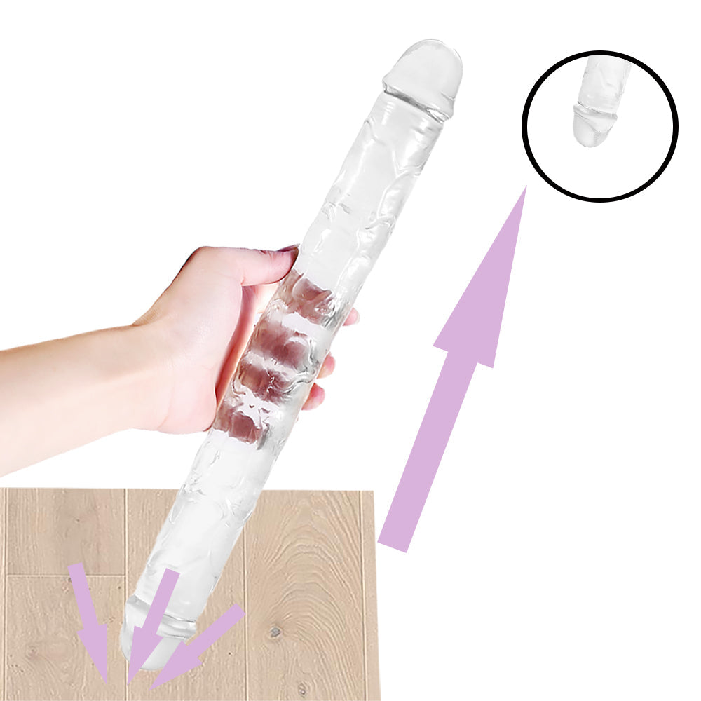 15 Inch Clear Jelly Double Dildo