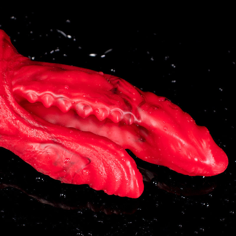 Red Monster Teeth Double Penetration Dildo