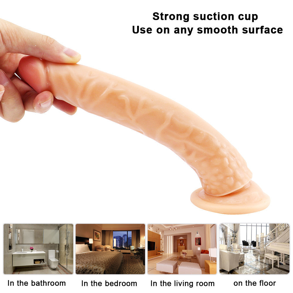 8 Inch Flesh Color Slim Realistic Anal Dildo