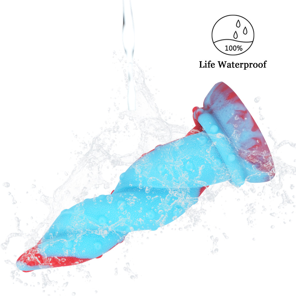 8 Inch Octopus Silicone Red Blue Anal Dildo