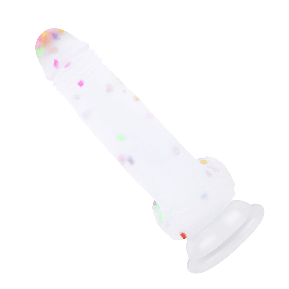 7 Inch Frosted Confetti Silicone Dildo