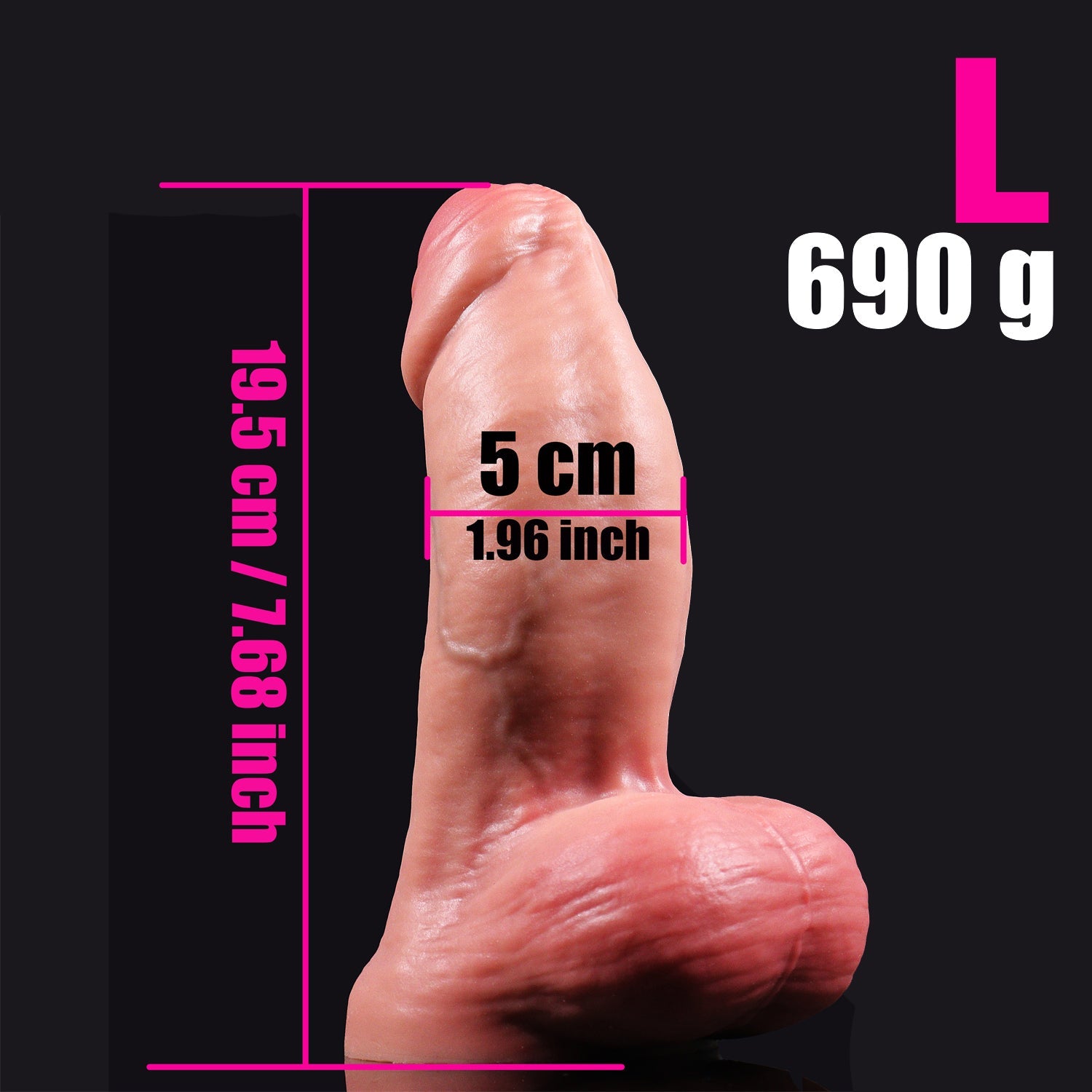 Realistic Fat Curved Silicone Uncircumcised Dildo