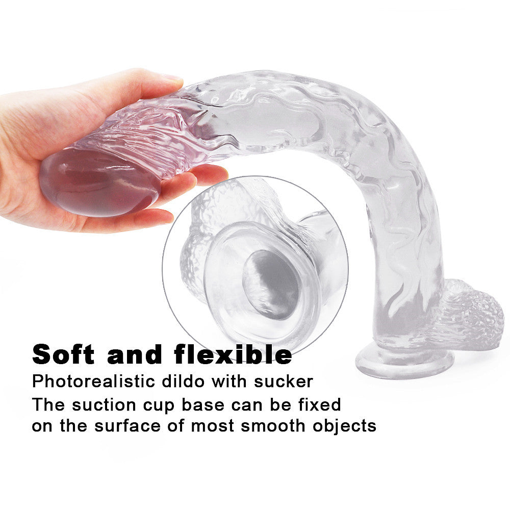 16 Inch Clear Extra Long Jelly Dildo
