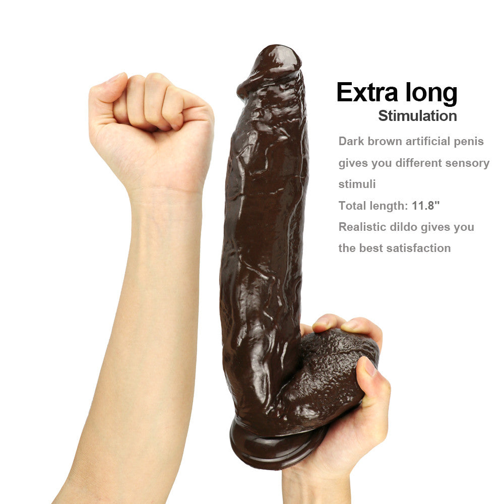 12 Inch Brown Thick Realistic Dildo