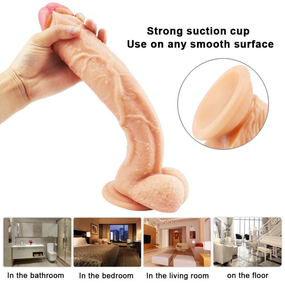 10 Inch Realistic Textured Large Dildo