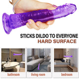 Load image into Gallery viewer, 8 Inch small straight purple dildo