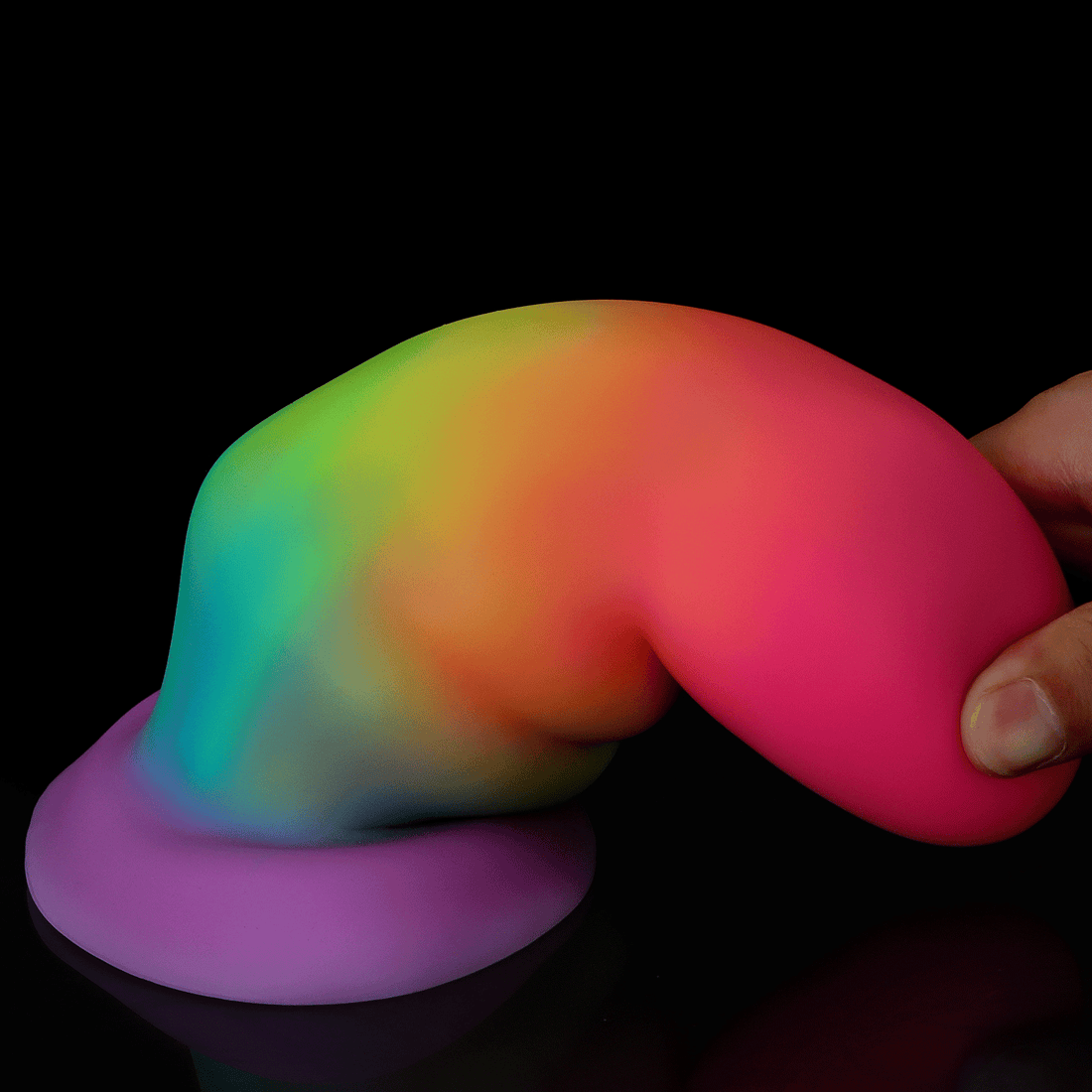 Rainbow Luminous Large Silicone Butt Plug