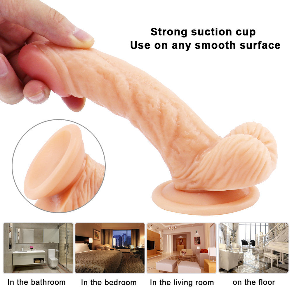 Flesh-colored curved dildo