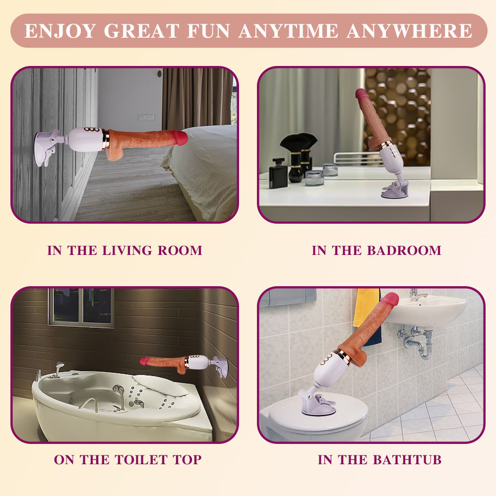 Realistic Silicone Hands Free Thrusting Sex Machine