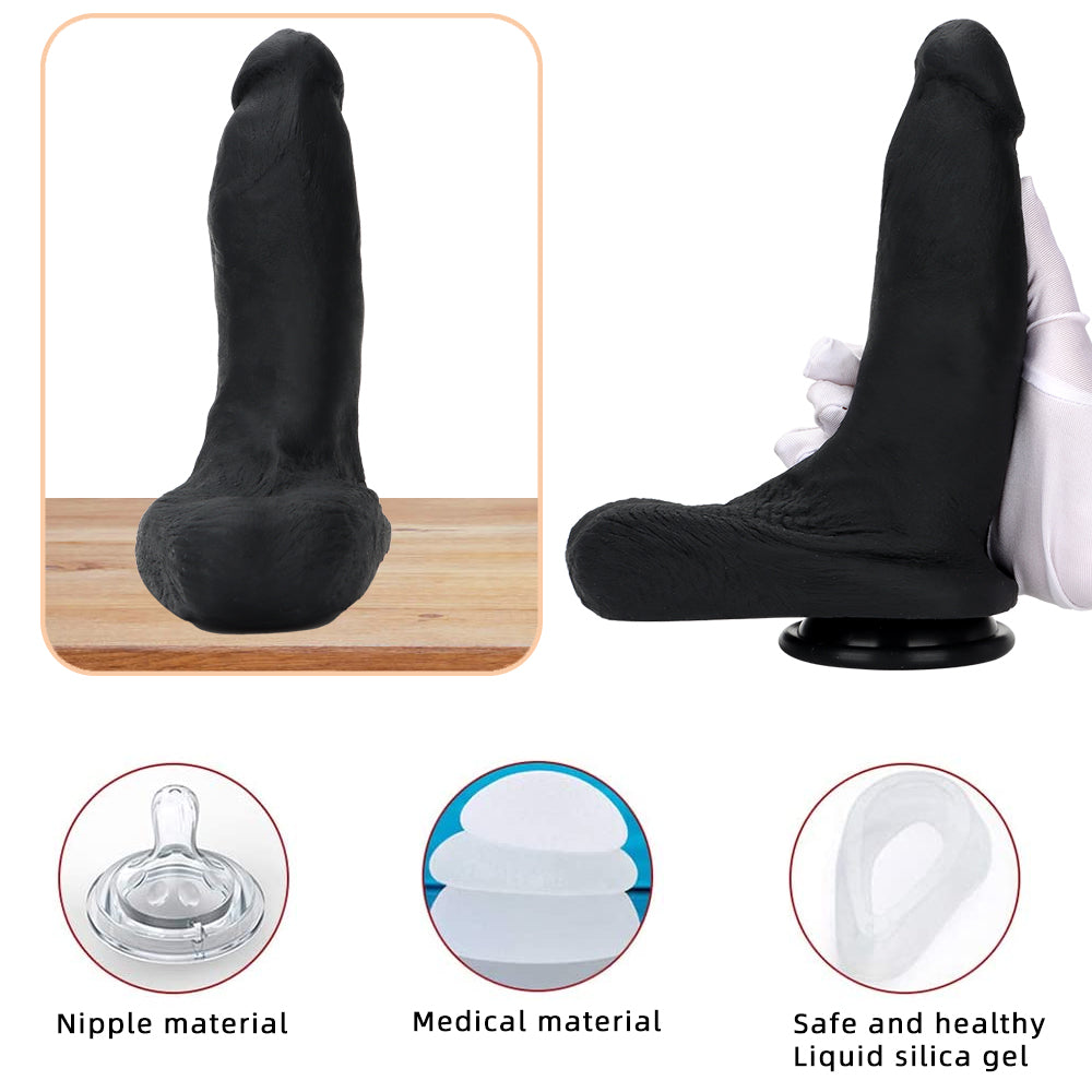 9 Inch Black Silicone Thick Big Dildo