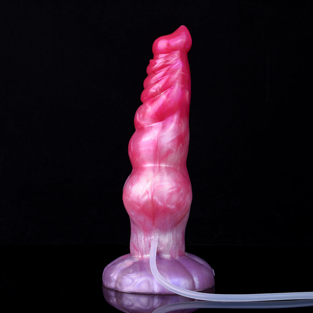 9 Inch Beaded Knot Dog Squirting Dildo
