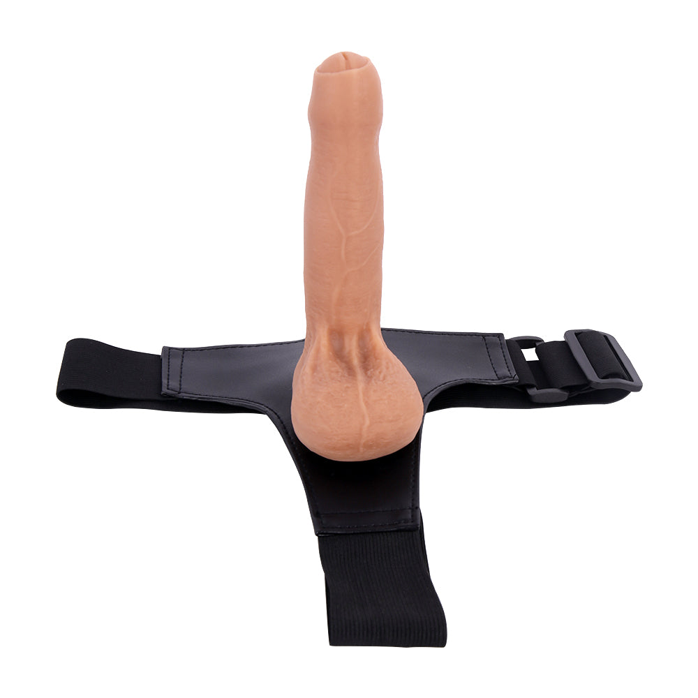 9 Inch Silicone Realistic Uncut Strap On Dildo