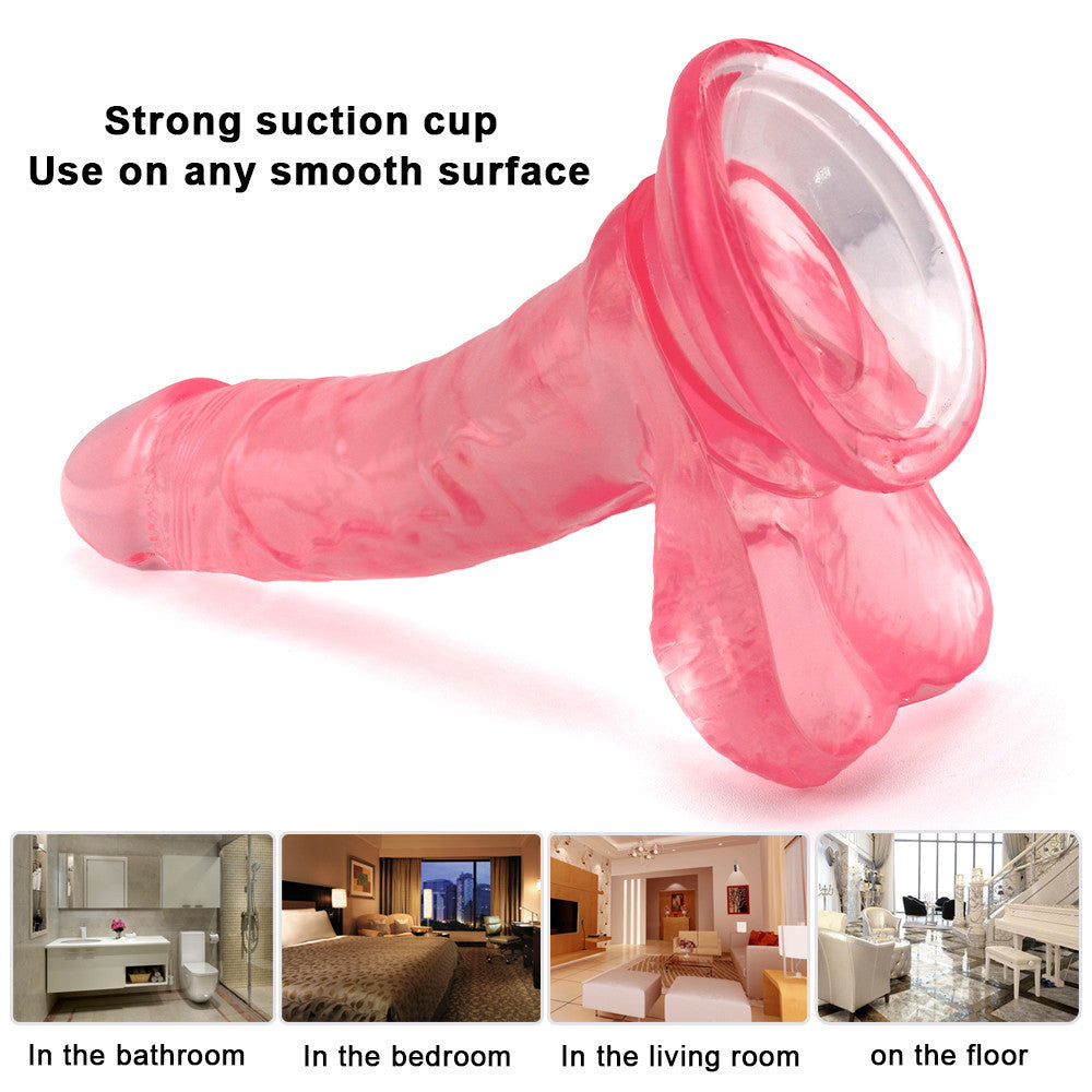 7 Inch Pink Realistic Jelly Dildo